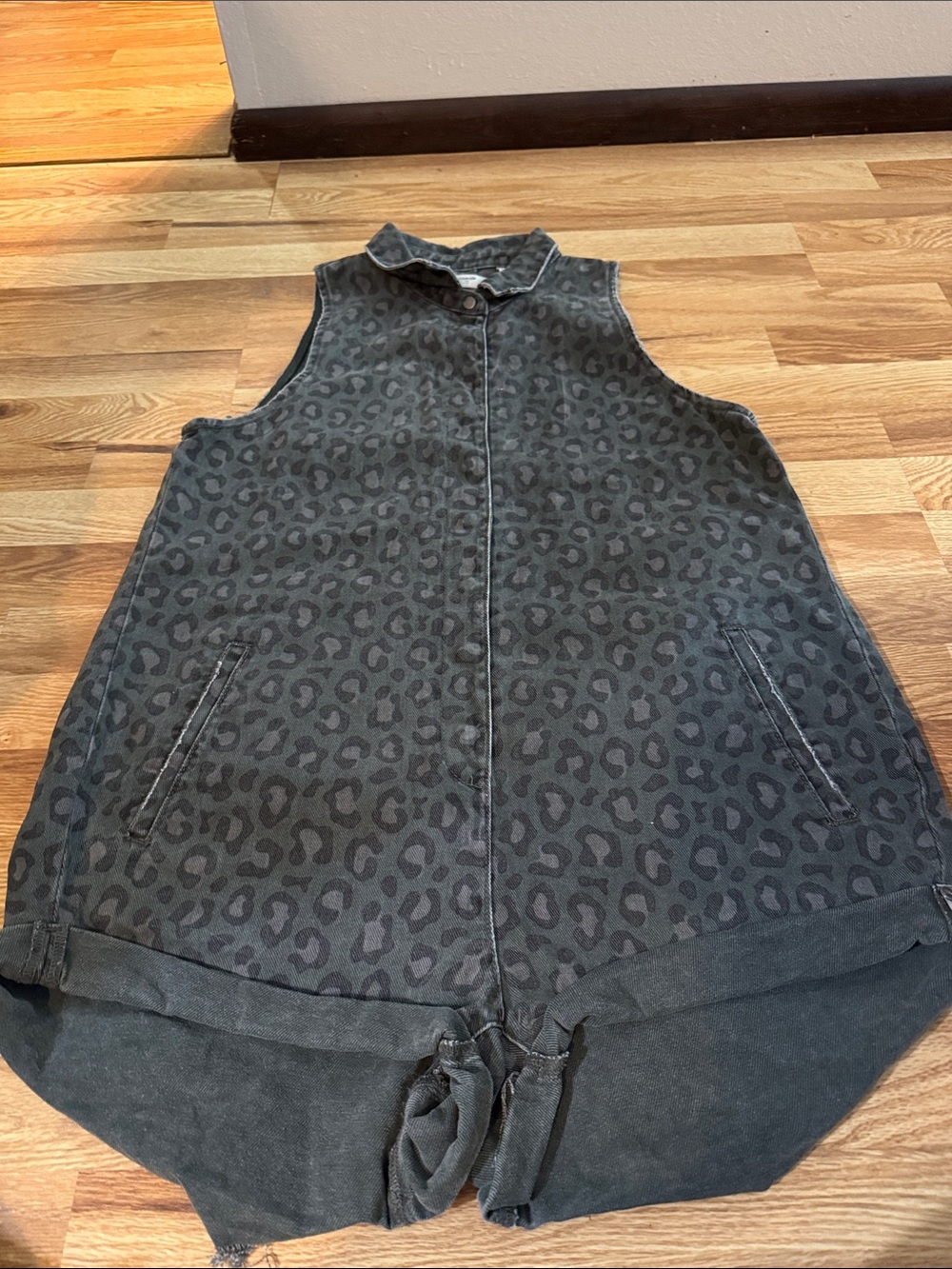 One Teaspoon Leopard print denim romper